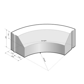 RWS-band 11,5/22,5x25 bocht R=10 Inwendig