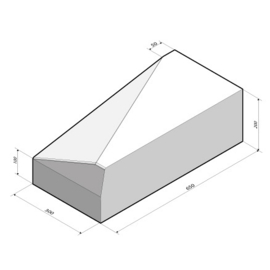 Inritblok 65x20x30 rechts t.b.v. trottoirband 18/20