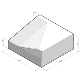 Inritblok 50x20x50 rechts t.b.v. trottoirband 18/20