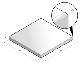 Betontegel 50x50x4 Grijs mini facet