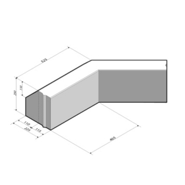 RWS-band 11,5/22,5x25 Hoekstuk 135 Uitwendig