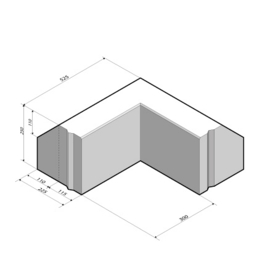 RWS-band 11,5/22,5x25 Hoekstuk 90 Uitwendig