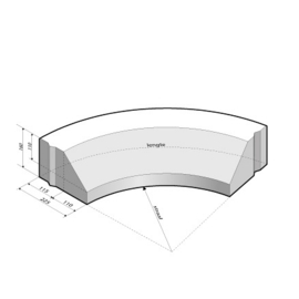 RWS-band 11,5/22,5x16 bocht R=6 inwendig