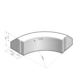 RWS-band 11,5/22,5x20 bocht R=0,525 uitwendig