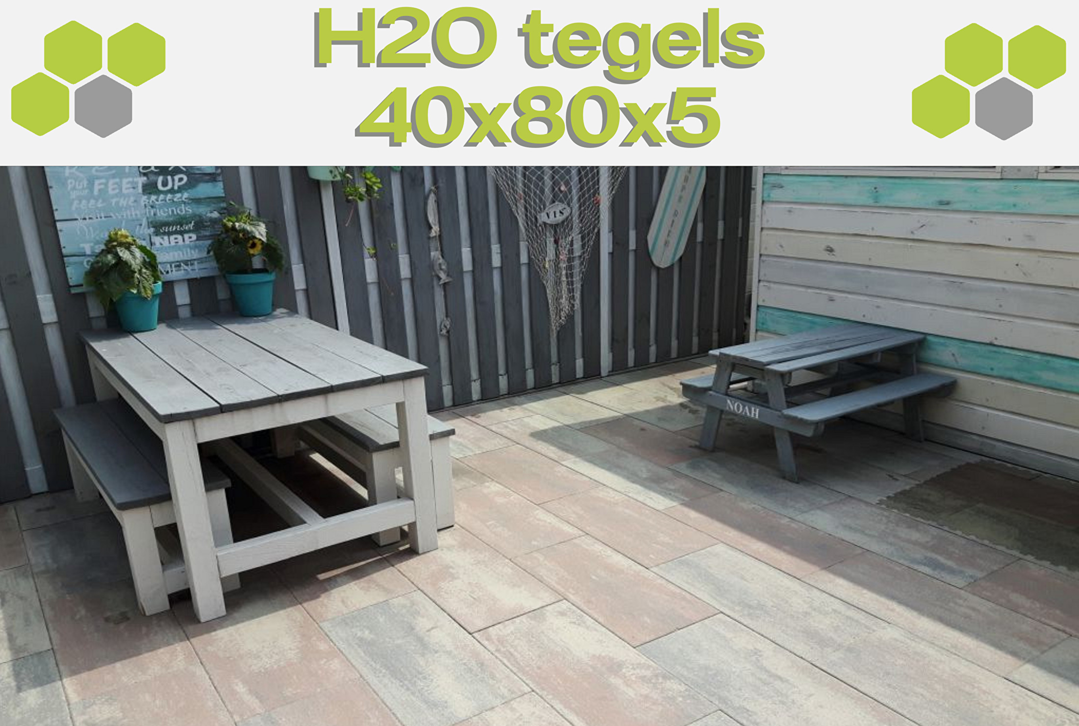 H2O tegels 40x80x5