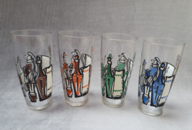 Set van vier glazen, jaren 60.