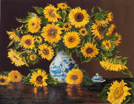 Sunflowers in a China Vase