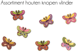 Houten Knopen Vlinder