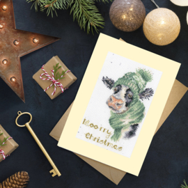 Borduurkaart - Moo-rry Christmas