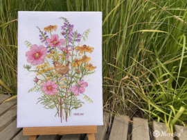 September Flowers and Wren