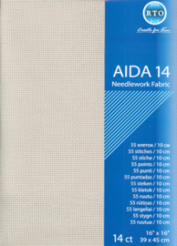 Aida - 14 count - RTO - diverse kleuren - 39x45cm