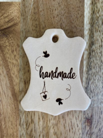 Leren hanger "Handmade"