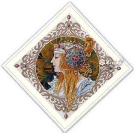 Vrouwenportret van Alphonse Mucha