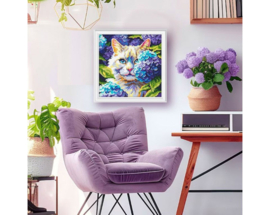 Kat in Hortensia