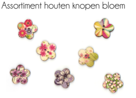 Houten knopen Bloem