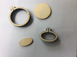 Houten borduurring Rond (miniatuur)