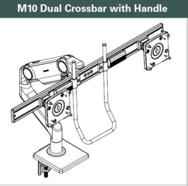 Humanscale M8.1  CROSSBAR TFT monitorarm voor 2 beeldschermen