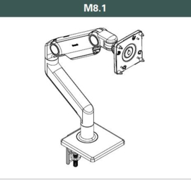 Humanscale M8.1  TFT monitorarm voor 1 beeldscherm