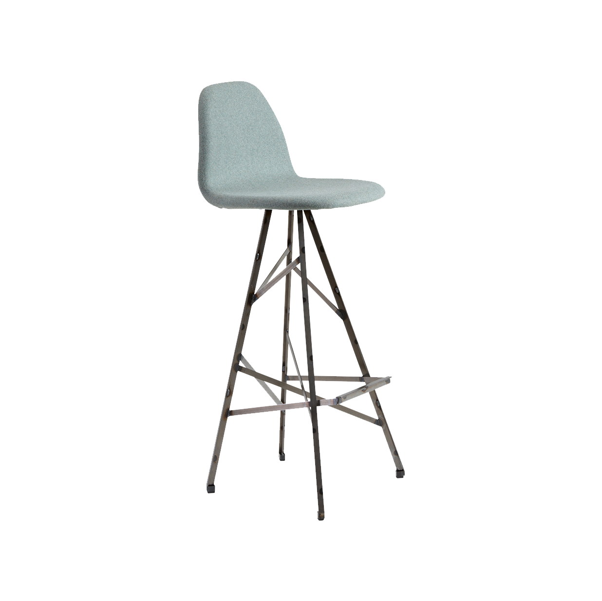 Spoinq Barstoel Piramide hoge rug staal