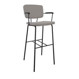 FORZA Barkruk gestoffeerd 82cm hoog 4 poots met armleggers