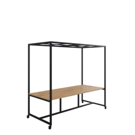 Move Bespreek- en lunchtafel, afmeting 240x100cm, 75cm vaste hoogte, verrijdbaar