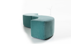 Lande DOTS CURVE poef zit-elementen met een curve