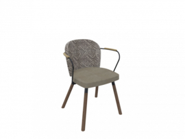 RONDO Konferentiestoel zitting en rug gestoffeerd 4 poots hout