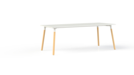 Corner tafel CRV20175 rechthoekig 200x100cm - houten onderstel