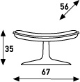 Artifort poef P585 model met schijfvoet