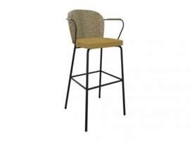 Rondo Barkruk gestoffeerd 82cm hoog 4 poots met armleuningen