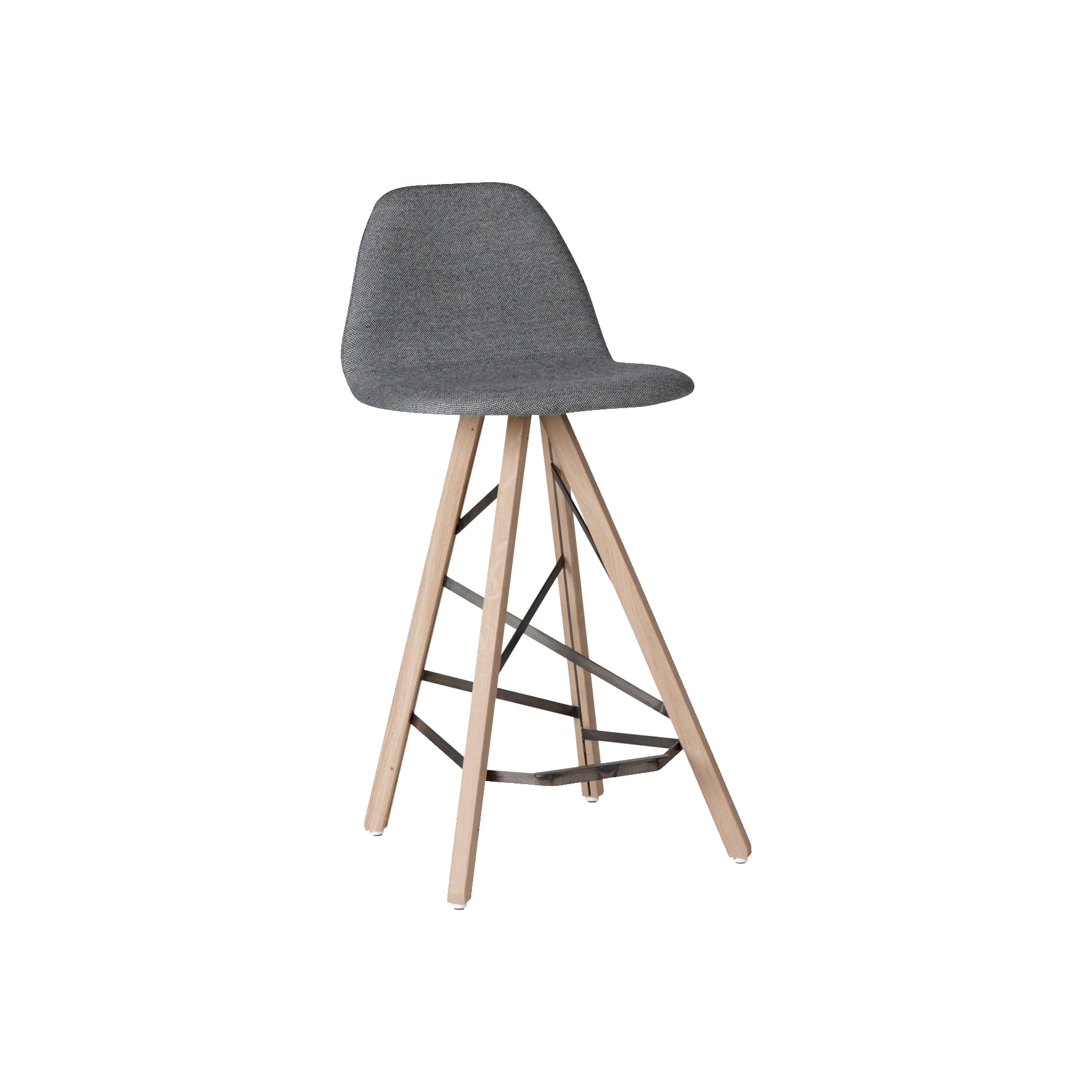 Spoinq Barstoel Piramide hoge rug hout