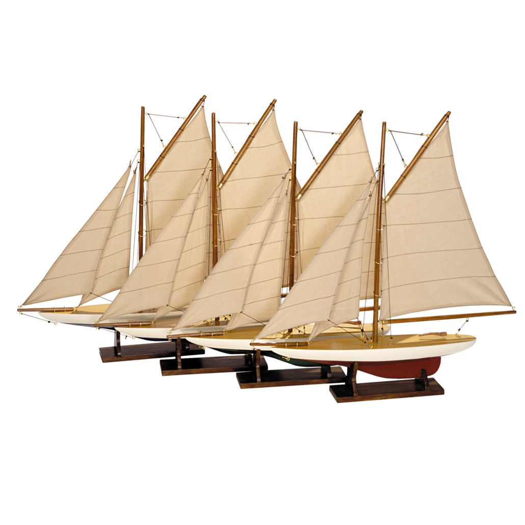 AS057A Mini Pond Yachts, set of 4 Authentic Models