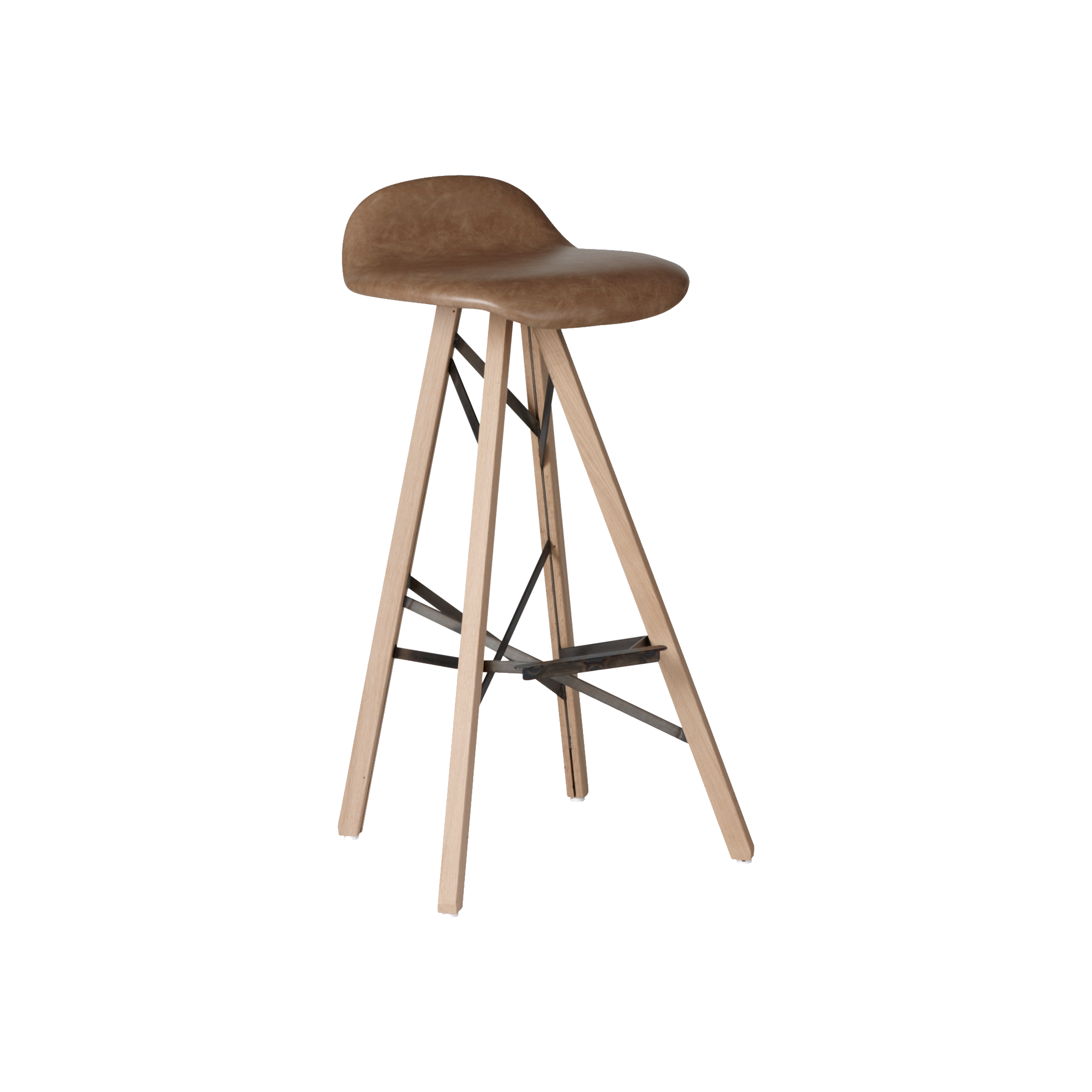Spoinq Barstoel Piramide lage rug hout