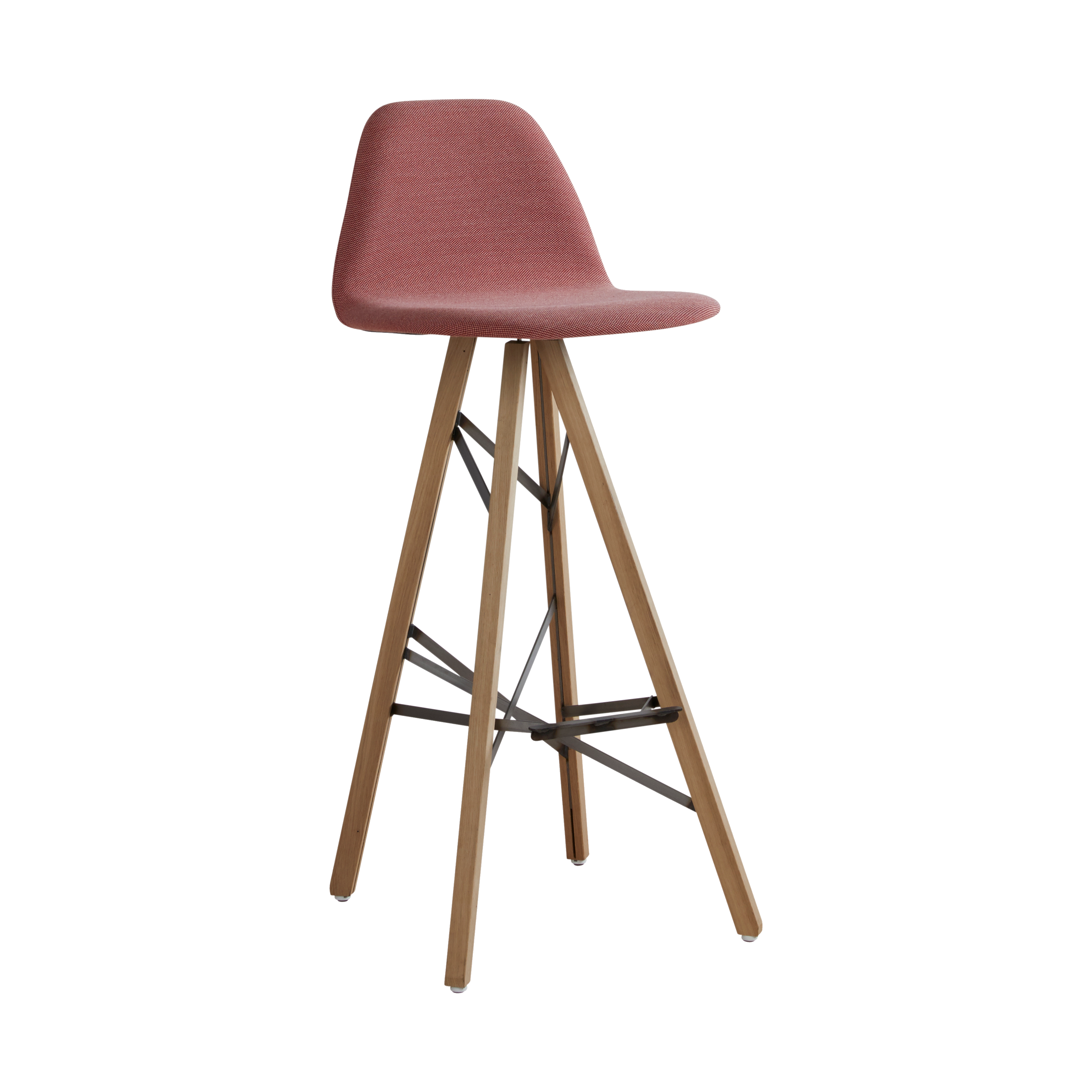 Spoinq Barstoel Piramide hoge rug hout
