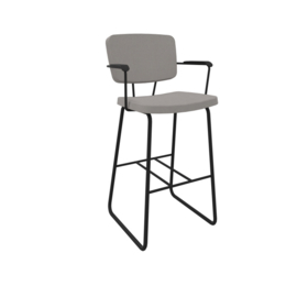 FORZA Barkruk gestoffeerd 62cm hoog 4 poots met armleggers