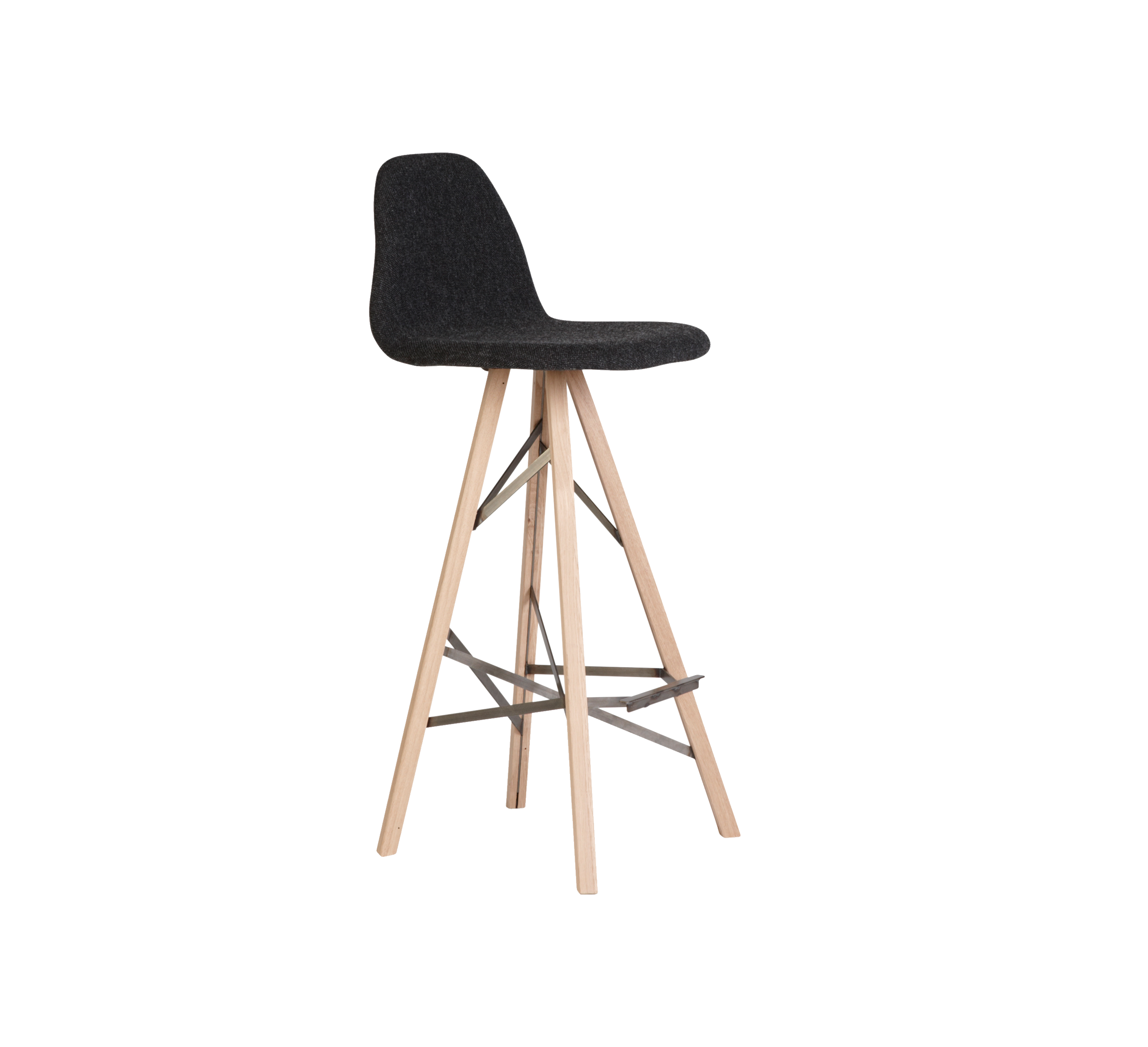 Spoinq Barstoel Piramide hoge rug hout