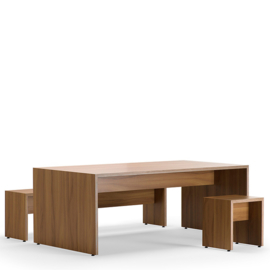 Lande CHEEK rechthoekige houten tafel met wanden