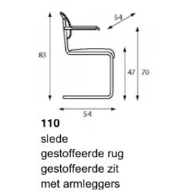 Lande Design JAMI model 110 in RIB stof RETRO Design klassieker