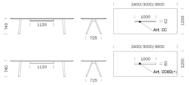 ARKI by Pedrali WIT tafel 6mm volkern blad met witte kern