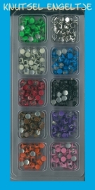 Box 1 mit 10 Verschiedene farben Zierknöpfe dunkle Farben