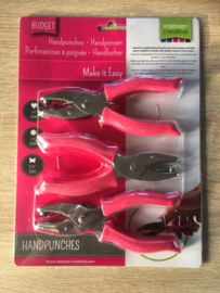 Handpons  set Vlinder - bloem -  hart  6 mm