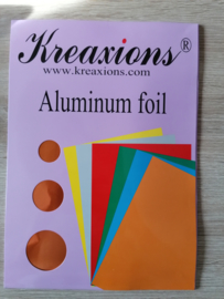 Farbige alluminiumfolie Pack 6 A4 Bogen