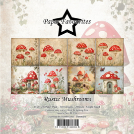   Paper Favourites 15x15 cm Rustic Mushrooms