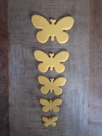 Vlinders Foam 2 x 5  Geel