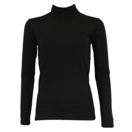 Campri Dames - Skipully - shirt met col - Zwart