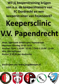 Keepersclinic 2018 V.V. Papendrecht met trainers van FC Dordrecht & Feyenoord