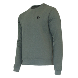 Donnay Heren - Fleece Crew Sweater Dean - Donkergroen gemêleerd