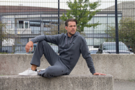 Donnay Heren - Joggingbroek rechte pijp Wess - Donkergrijs gemêleerd