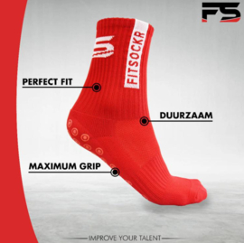 Fitsockr Chaussettes antidérapantes Rouge