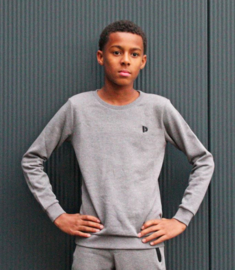 Donnay Junior - Fleece Crew Sweater Ian - Zilvergrijs